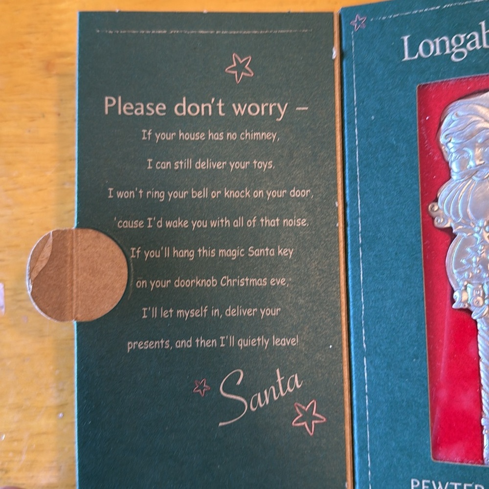 Longaberger Pewter Santa Key. New in box - Picture 5 of 7